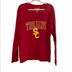 SC Trojans Apparel V Neck Top Red Size 3XL
